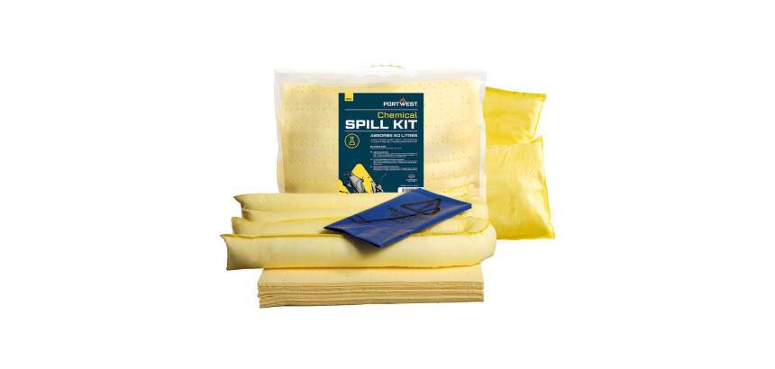 Portwest SM91 Kit absorbant 50 litres, produits chimiques Jaune