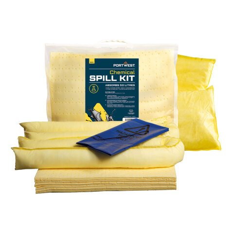 Portwest SM91 Kit absorbant 50 litres, produits chimiques Jaune