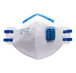 Portwest P251 Mascarilla plegada plana con válvula FFP2 (pack 20) Blanc