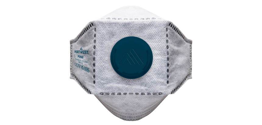 Portwest Masque EAGLE Respiratoire FFP2 3 plis fibre de carbone, avec valve, blanc - Lot de 10
