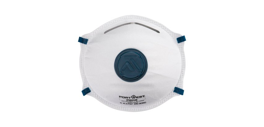 Portwest P203 FFP2-Maske mit Ventil - Dolomit (Pk10) Weiß