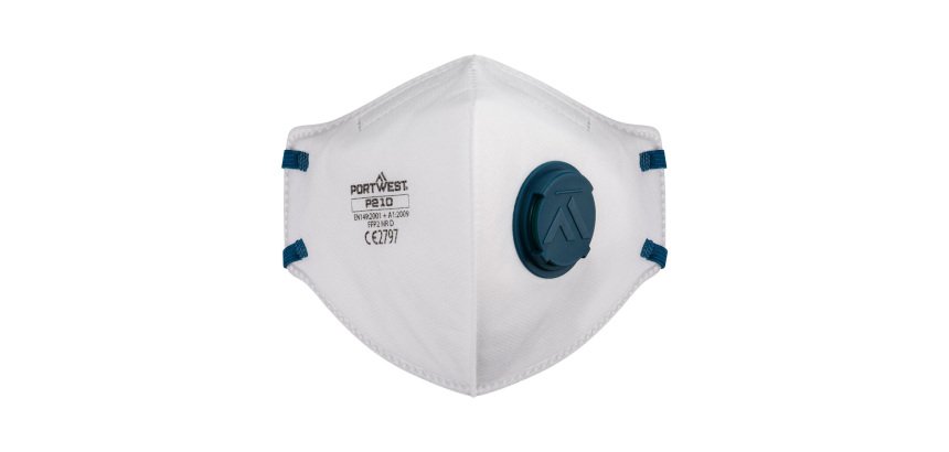Portwest P210 Masque pliable FFP2 à soupape Dolomite (3 pcs) Blanc