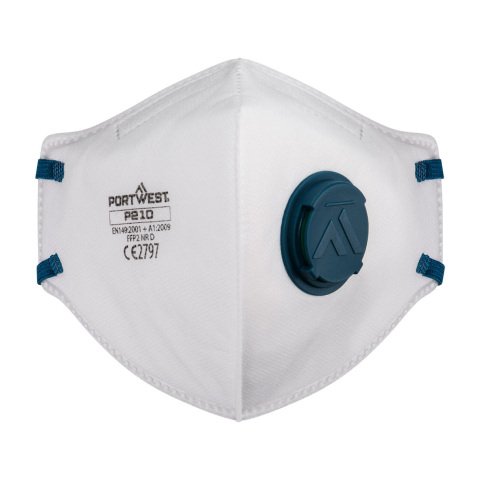 Portwest P210 Mascarilla Dolomite plegable con válvula FFP2 (Pack 3) Blanc