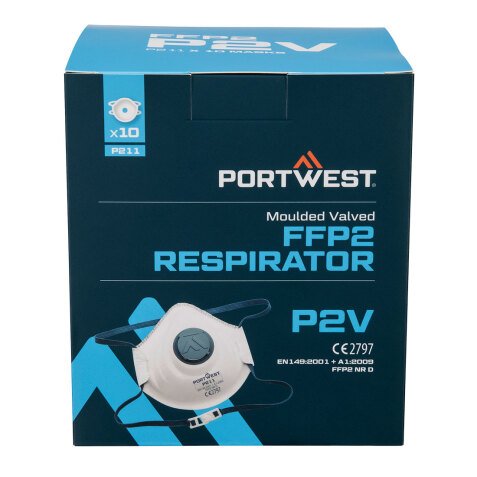 Portwest P211 Mascarilla moldeada con válvula FFP2 Blanc