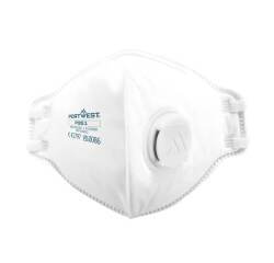 Portwest P351 Mascarilla plegada plana con válvula FFP3 (Pack20) Blanc