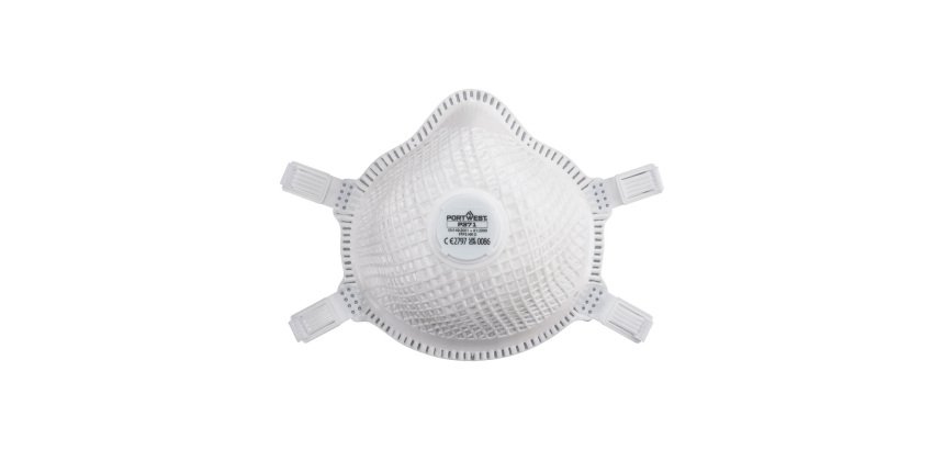 Portwest P371 ERGONET FFP3 Masque respiratoire à valve en dolomite (Pk5) Blanc