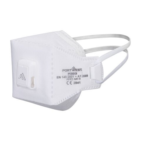 Portwest P393 Mascarilla EAGLE PRO Dolomite plegada plana con válvula FFP3 (pack 10) Blanc
