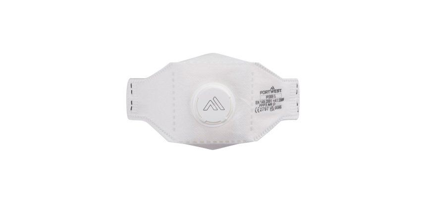 Portwest P391 Masque EAGLE pliable FFP3 Dolomite avec valve (Pk10) Blanc