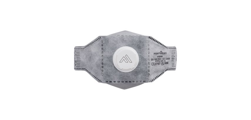Portwest P392 EAGLE Respirator Mask FFP3 flat-fold carbon with valve (Pack of 10 pieces) White