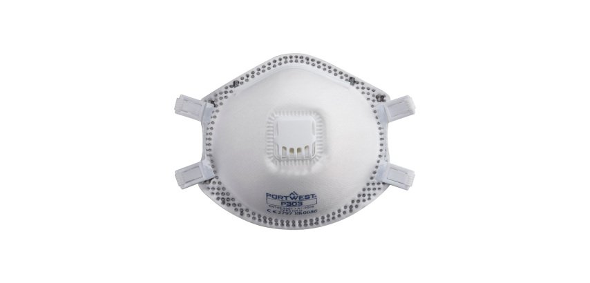 Portwest P303 FFP3 DOLOMITE-Maske mit Ventil (10 Stk) Weiß