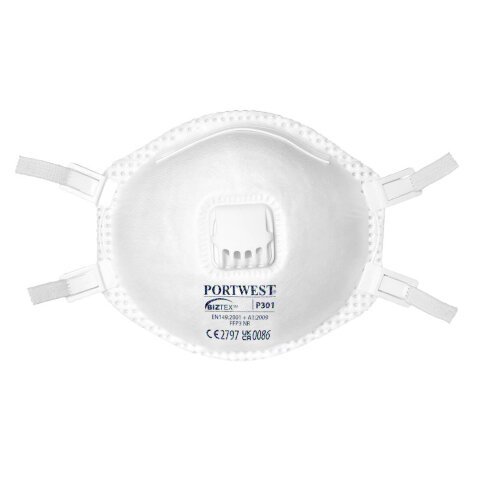 Portwest P301 Masque FFP3 avec valve, blanc -  Lot de 10