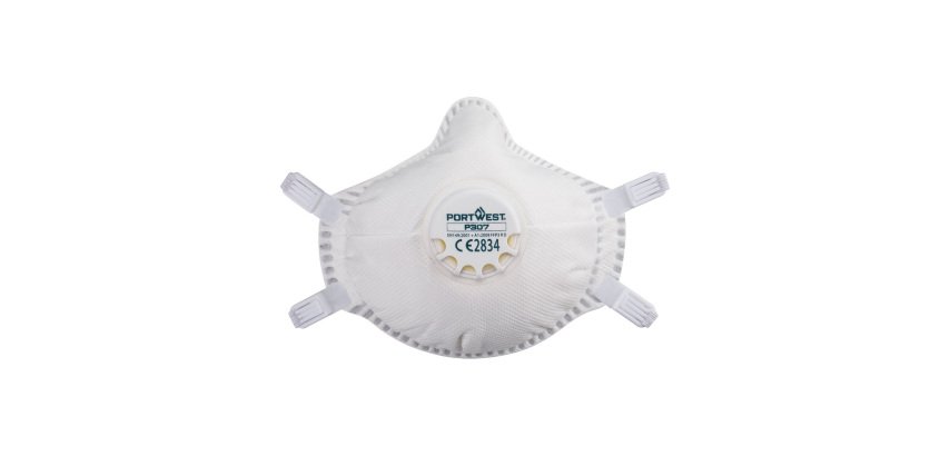Portwest P307 FFP3 Ultimate wiederverwendbare Maske mit Ventil (Packung mit 5 Stück) Weiß