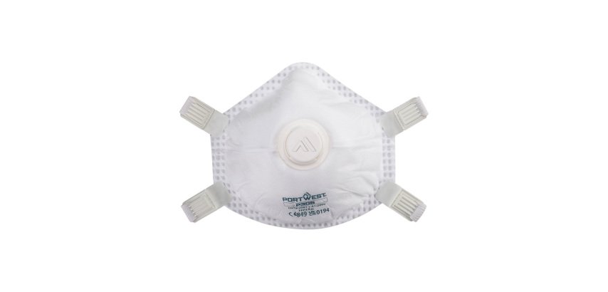 Portwest P306 FFP3 Ultimate wiederverwendbare Maske mit Ventil (Packung mit 5 Stück) Weiß