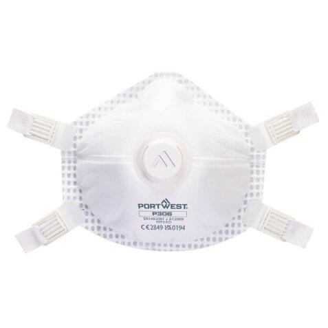 Portwest P306 Mascarilla reutilizable con válvula Ultimate FFP3 (Pack5) Blanc