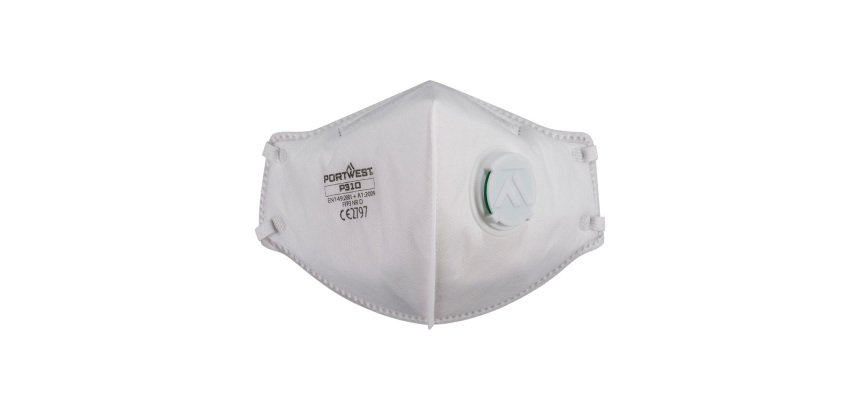 Portwest P310 Masque pliable FFP3 à soupape Dolomite (3 pcs) Blanc
