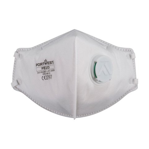 Portwest P310 Mascarilla Dolomite plegable con válvula FFP3 (Pack 3) Blanc