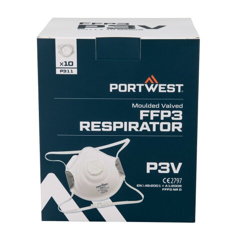 Portwest P311 Mascarilla moldeada con válvula FFP3 Blanc