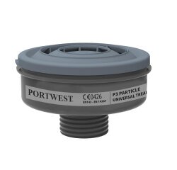 Portwest P946 Filtro de partículas P3 con conexión de rosca universal (pack 6) Noir