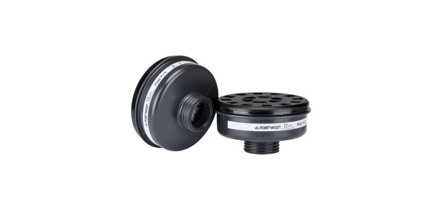 Portwest Filtre à particules P3 à filetage universel, noir - Lot de 6