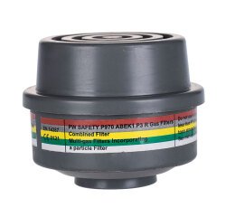 Portwest P970 Filtre combiné ABEK1P3 Raccordement à filetage spécial (Pk4) Gris