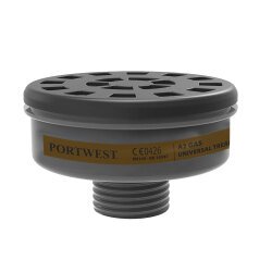 Portwest P906 Filtre à gaz A2 à filetage universel, noir - Lot de 6