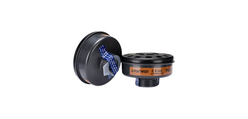 Portwest P906 Filtro Gas A2 attacco universale (Pk6) Noir