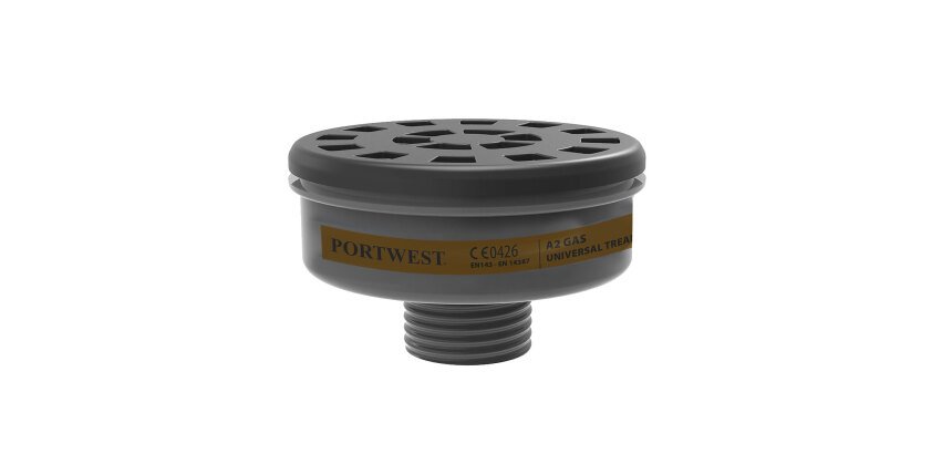 Portwest P906 Filtro de gases A2 con conexión de rosca universal (pack 6) Noir