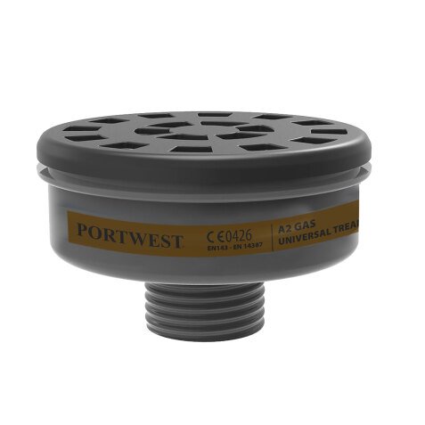 Portwest P906 Filtro de gases A2 con conexión de rosca universal (pack 6) Noir