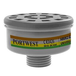 Portwest P926 Filtro Gas ABEK2 attacco universale (Pk4) Noir