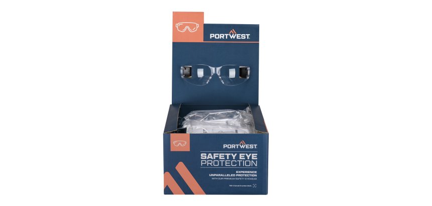 Portwest PM32 PW32 Glasses Retail Ready Pk12 Clear