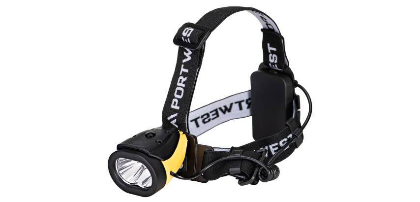 Portwest PA63 Lampe frontale Dual Power Jaune/Noir