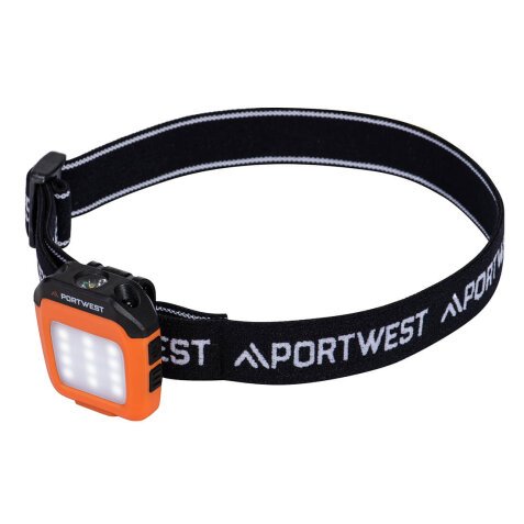 Portwest PA74 Luz LED multifunción para gorras recargable por USB Orange/Noir