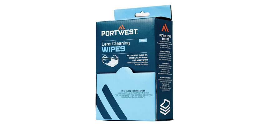 Portwest PA01 Lingettes nettoyantes pour lunettes Blanc
