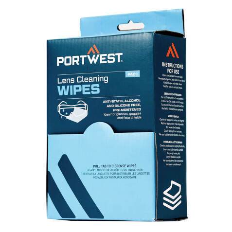 Portwest PA01 Lingettes nettoyantes pour lunettes Blanc