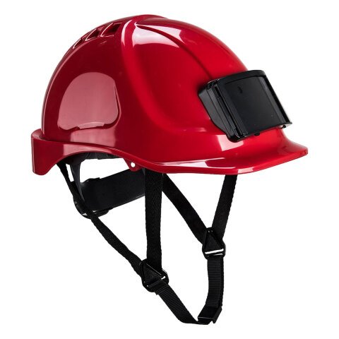Portwest PB55 Casco Endurance con porta distintivo Rouge