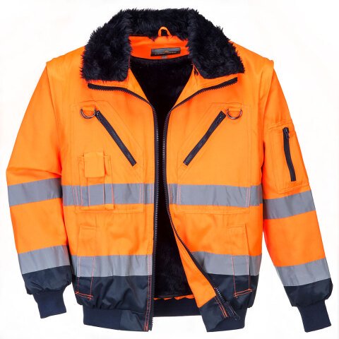 Portwest PJ50 Cazadora 3 en 1 de alta visibilidad Orange/Marine - Talla M