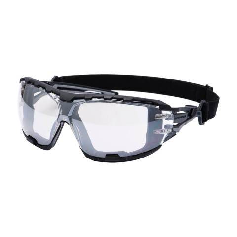 Portwest PR02 Gafas de seguridad Anthracite Wraparound Plus Miroir clair (usage intérieur/extérieur)