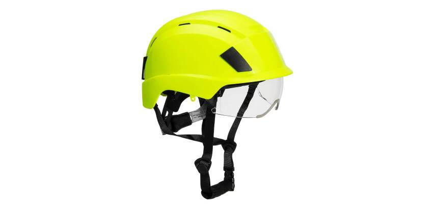 Portwest PS80 Helmet with Integrated Visor Yellow