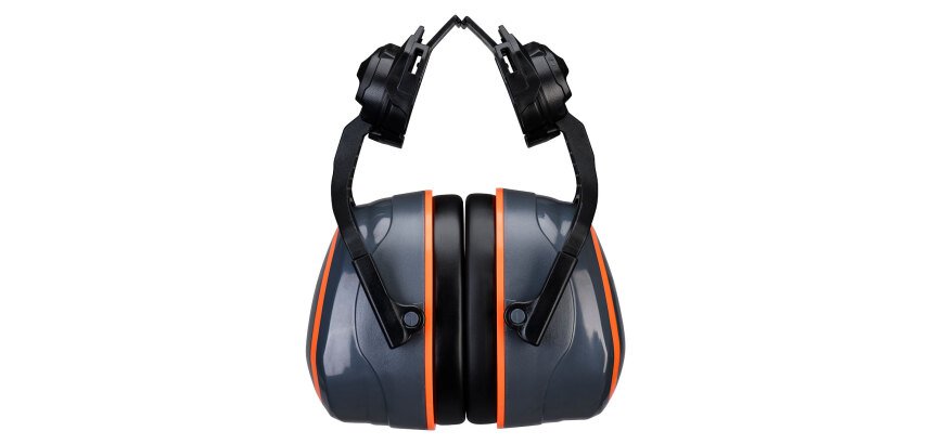 Portwest PW05 Coquilles antibruit HV Extreme avec fixation haute sans métal Gris/Orange