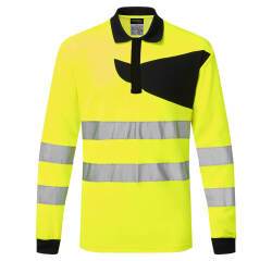 Portwest PW220 Polo Haute Visibilité ML PW2 Jaune/Noir - Taille XL