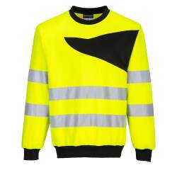 Portwest PW277 Sudadera PW2 de alta visibilidad con cuello redondo Jaune/Noir - Talla S