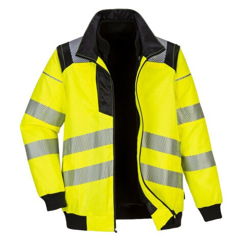 Portwest PW302 Cazadora 3 en 1 PW3 de alta visibilidad Jaune/Noir - Talla XXXL
