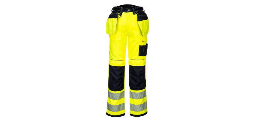 Portwest PW306 Pantalon PW3 Stretch Holster haute-visibilité Jaune/Noir - Taille 40 - Standard