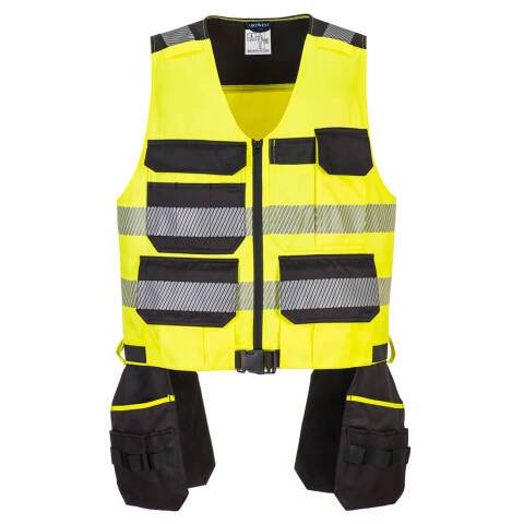 Portwest PW308 Chaleco PW3 Tool Clase 1 Jaune/Noir - Talla XL