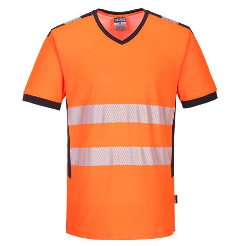 Portwest PW310 Camiseta PW3 de alta visibilidad con cuello en V Orange/Noir - Talla XXXL