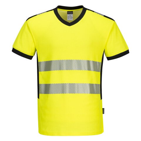 Portwest PW310 Camiseta PW3 de alta visibilidad con cuello en V Jaune/Noir - Talla XXL