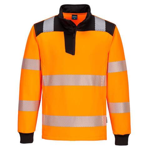 Portwest PW326 Sudadera de alta visibilidad PW3 con cremallera 1/4 Orange/Noir - Talla XXXL