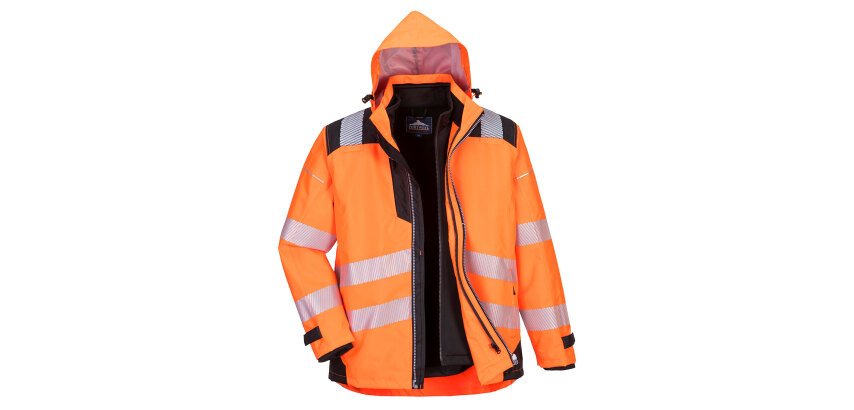 Portwest PW365 PW3 3-in-1 High Visibility Parka