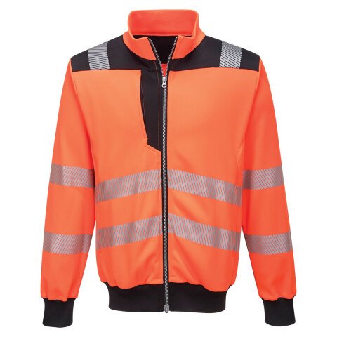 Portwest PW370 Sudadera de alta visibilidad con cremallera PW3 Orange/Noir - Talla M