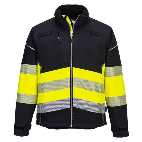 Portwest PW375 Veste Softshell PW3 Haute Visibilité Classe 1 Noir/jaune - Taille S